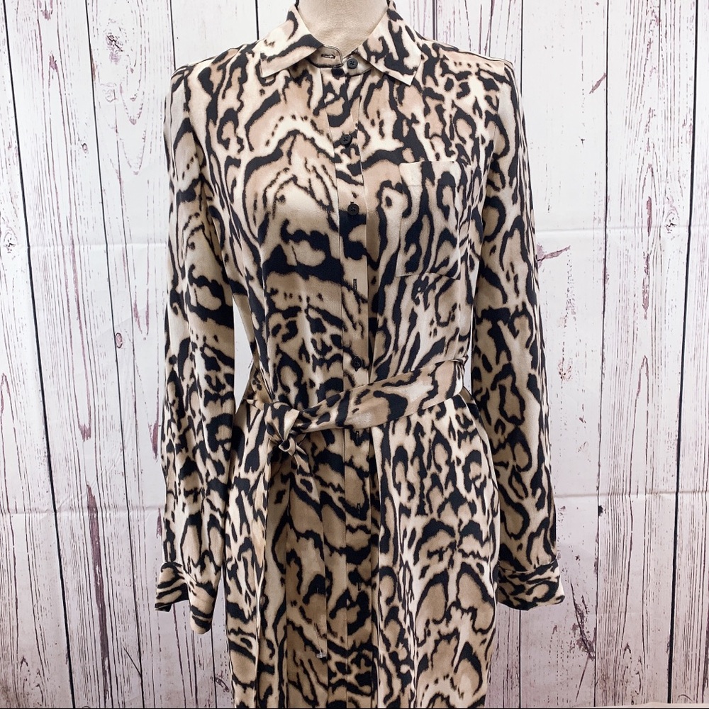 Diane Von Furstenberg Animal Print Long Blouse